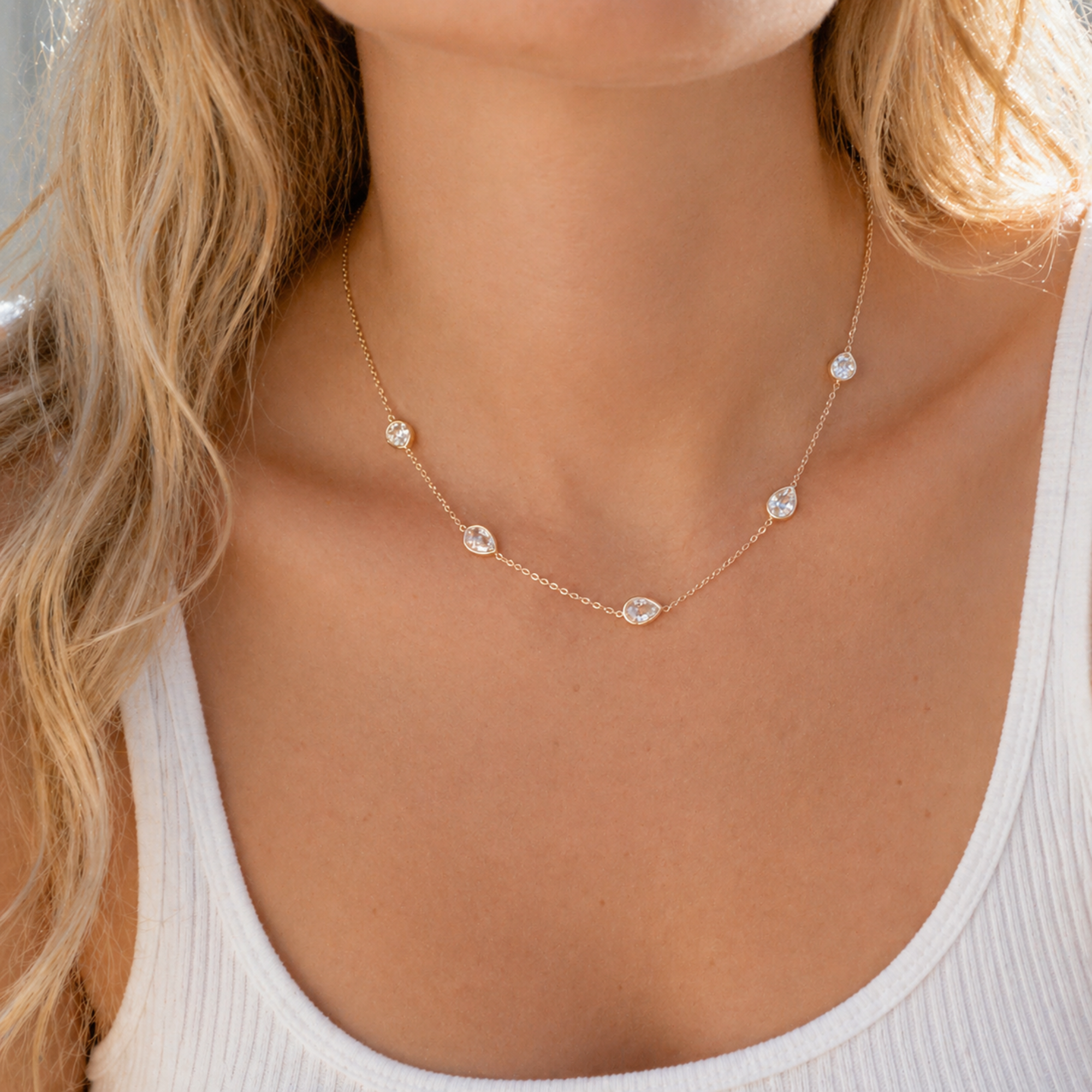 Teardrop Gem Necklace