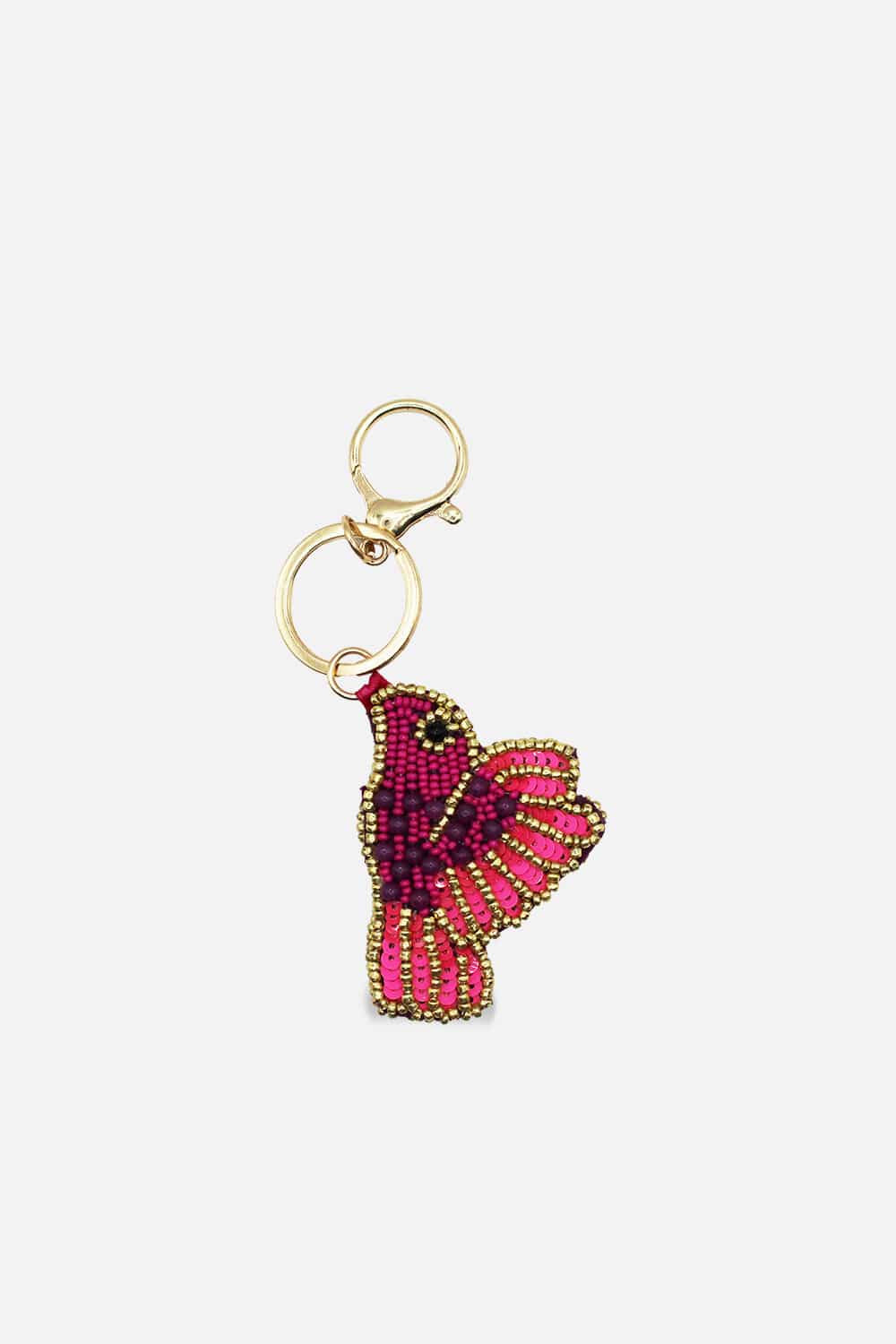 Bird Beaded Bag Charm