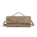 Vintage Woven Evening Satchel Suede Handbag