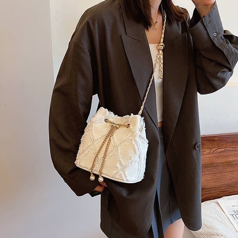 Denim bucket bag