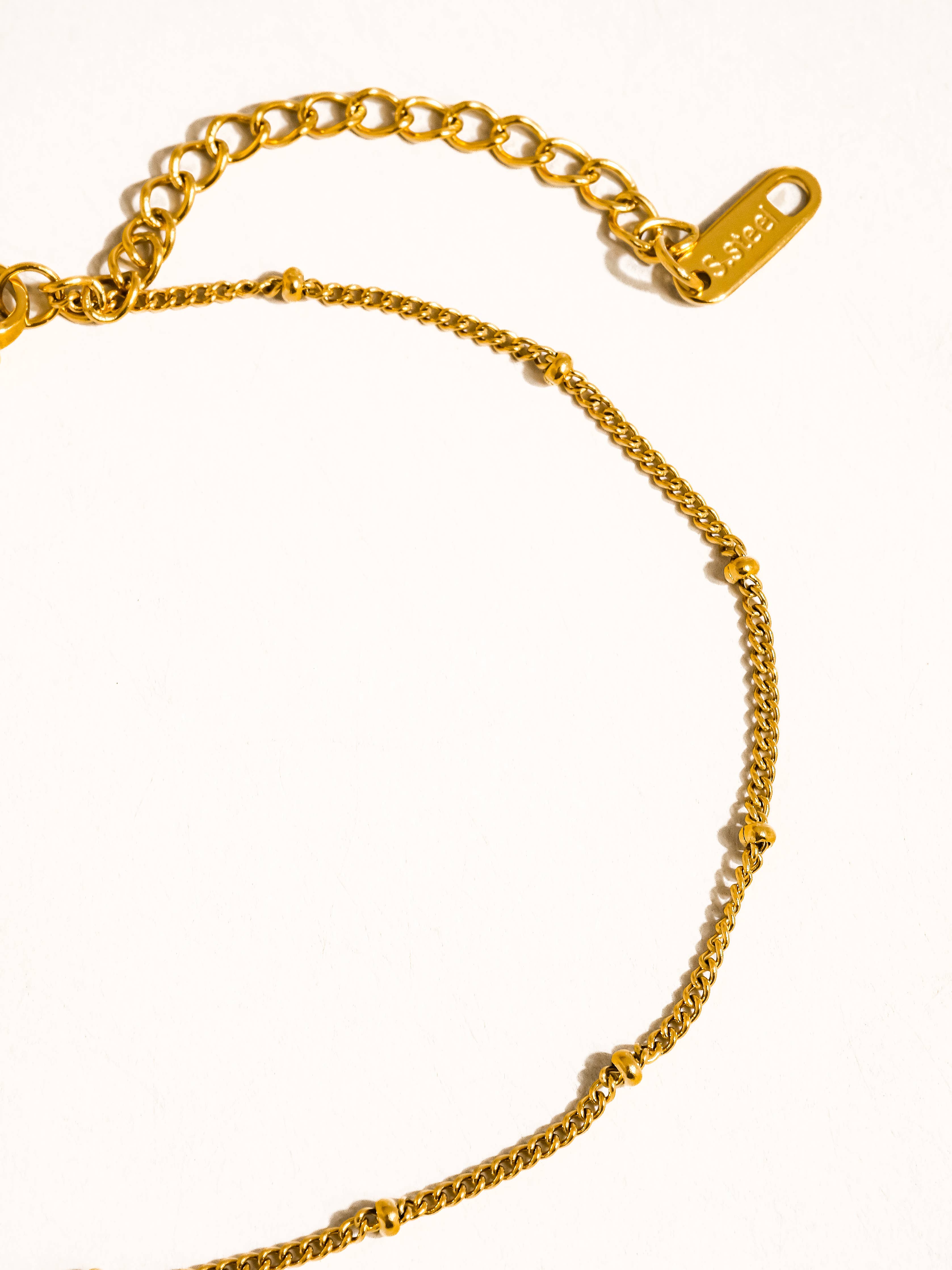 Gold Non-Tarnish Classic Beaded Chain Anklets