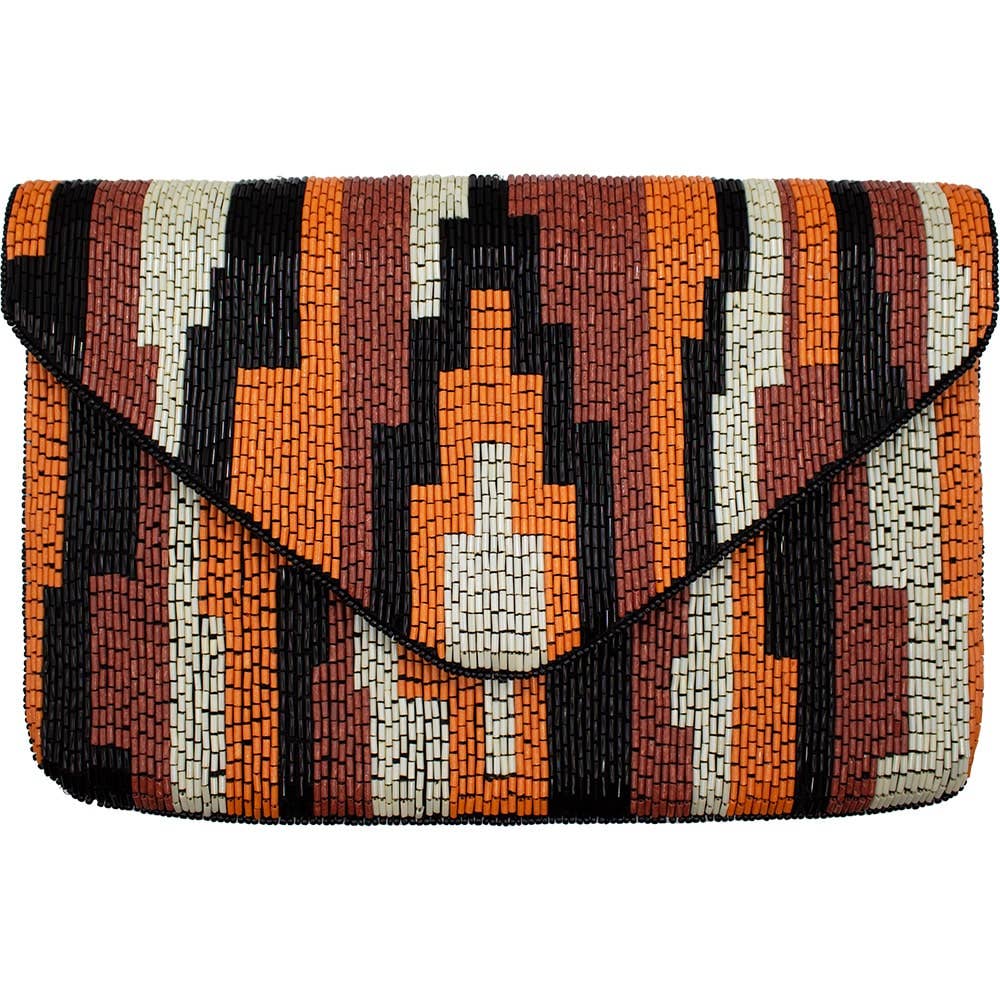 EARTHY VINTAGE BEADED CLUTCH