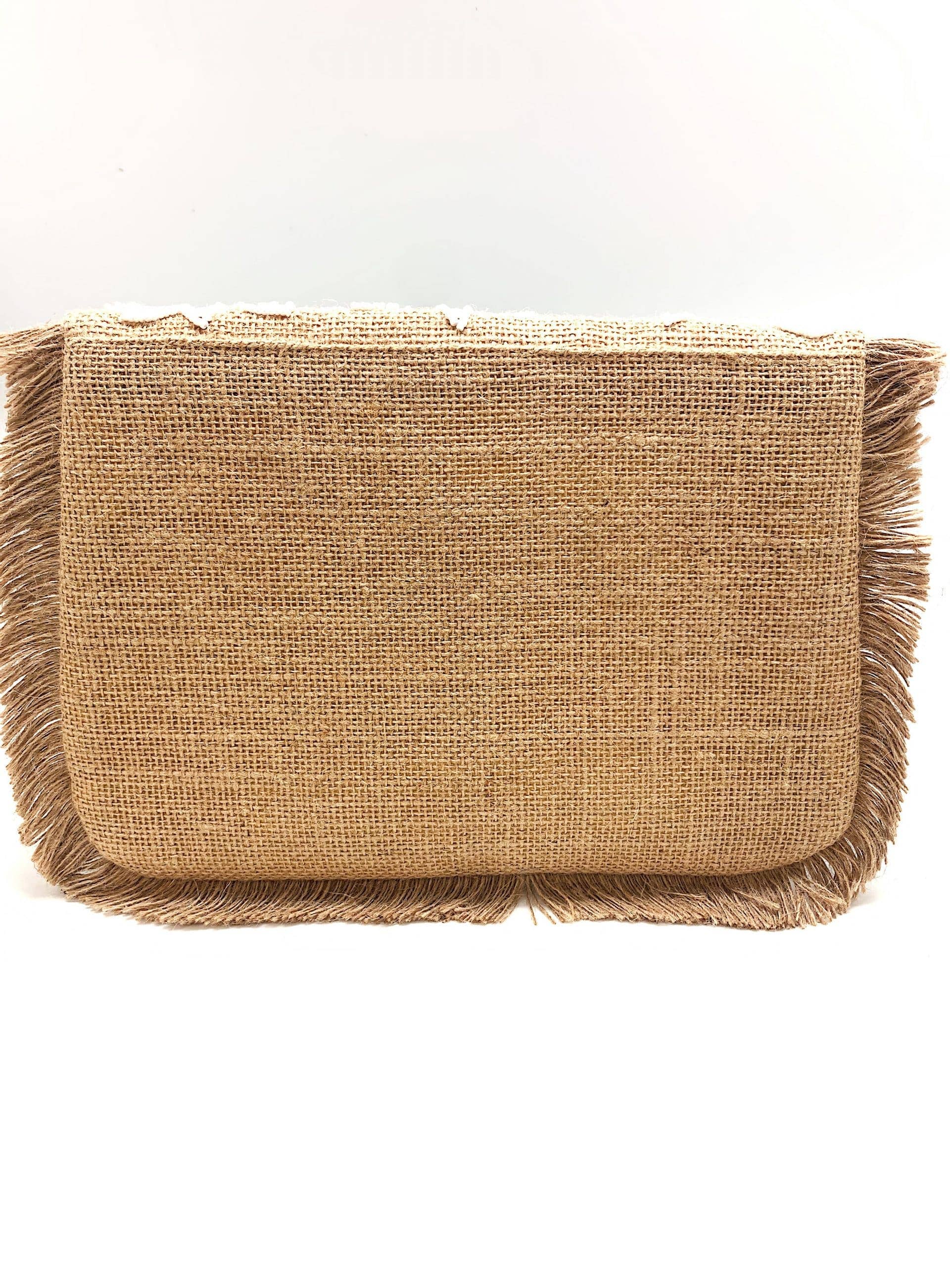 FLORAL FRINGE DATAILING BEADED CLUTCH
