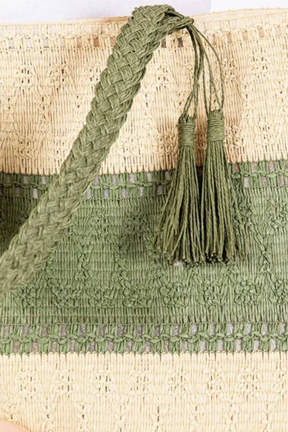 Two Tone Woven Tote Bag