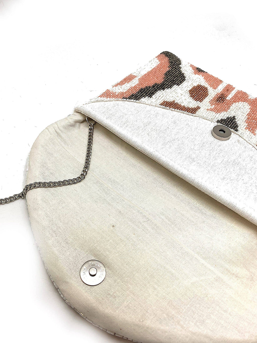NUDE BEADED CLUTCH
