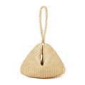 Rivet Straw Clutch Handbag