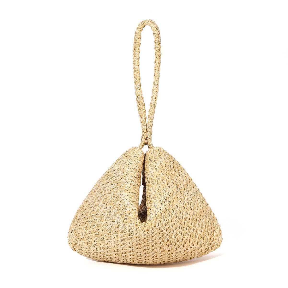 Rivet Straw Clutch Handbag