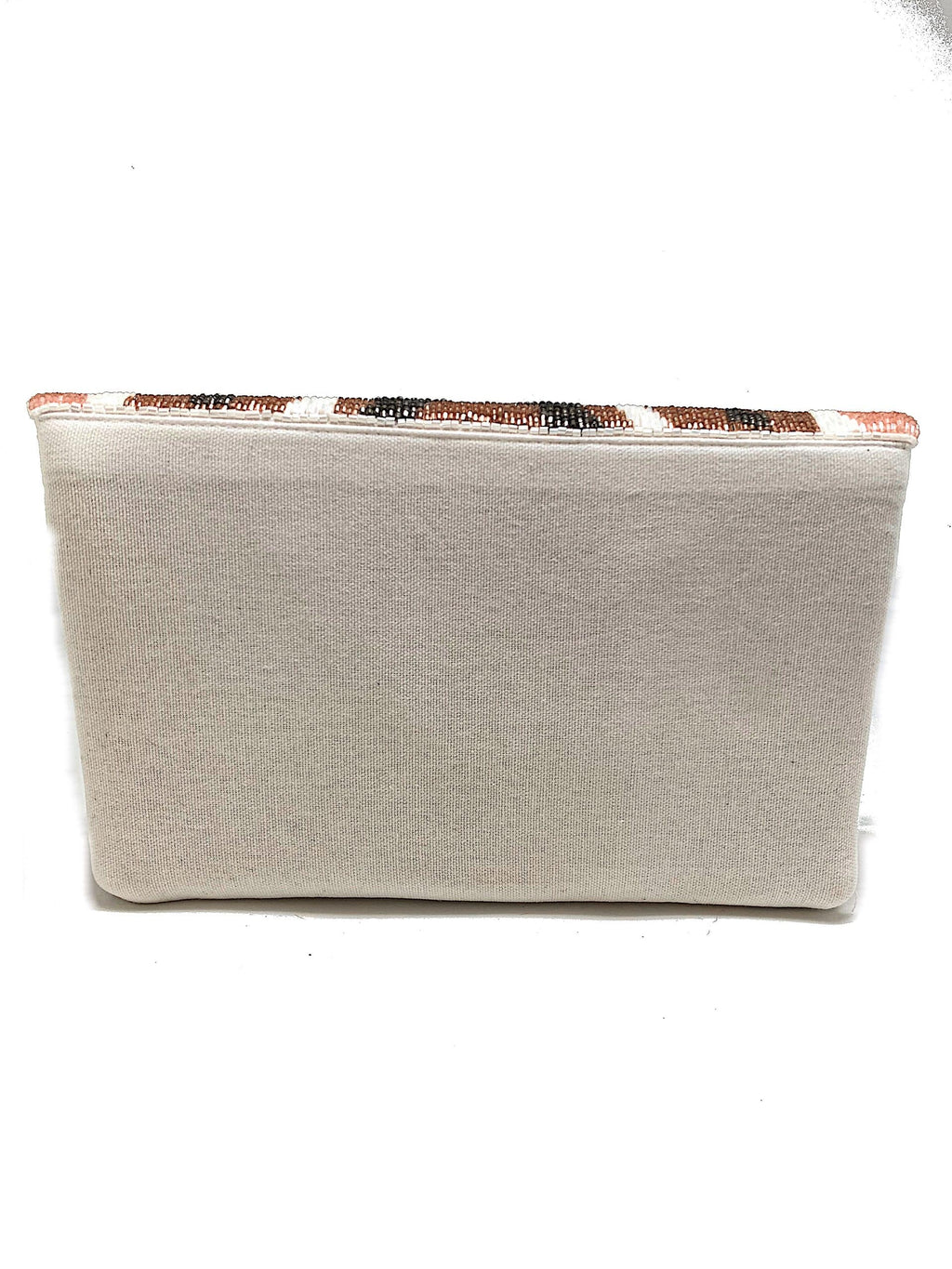 NUDE BEADED CLUTCH