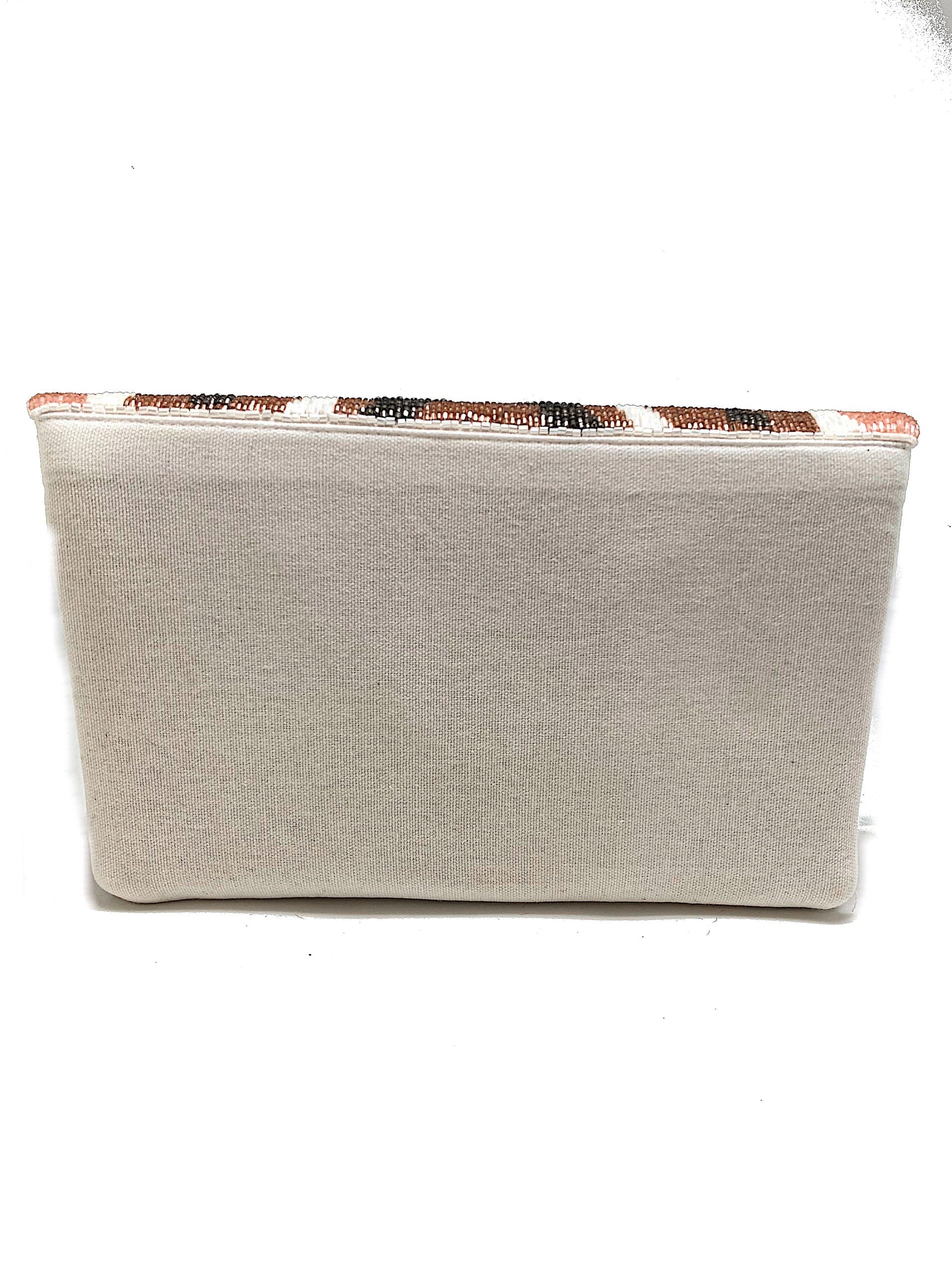 NUDE BEADED CLUTCH