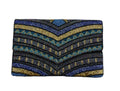BLUE & GOLD BEADED CLUTCH