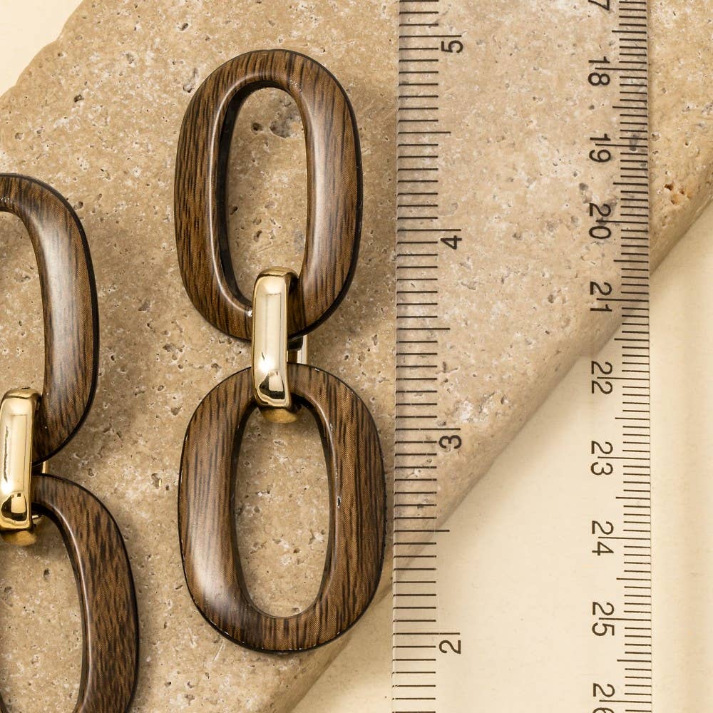 Wooden Ovals Dangle Earrings