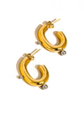 Two Toned C Hoop Earring