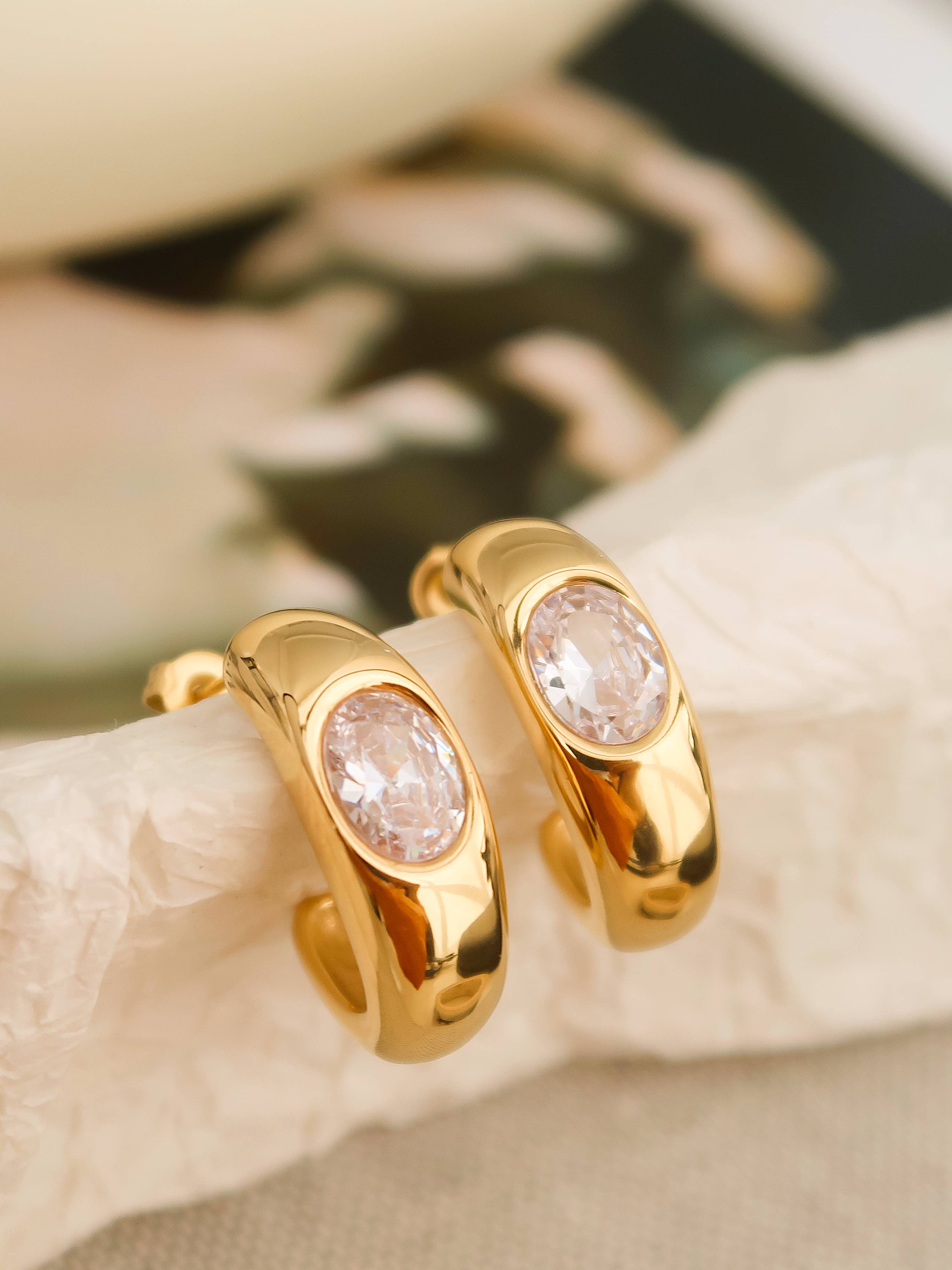 CZ Classic Hoop Earring
