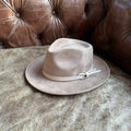 Vegan suede rancher hat with leather Hat band