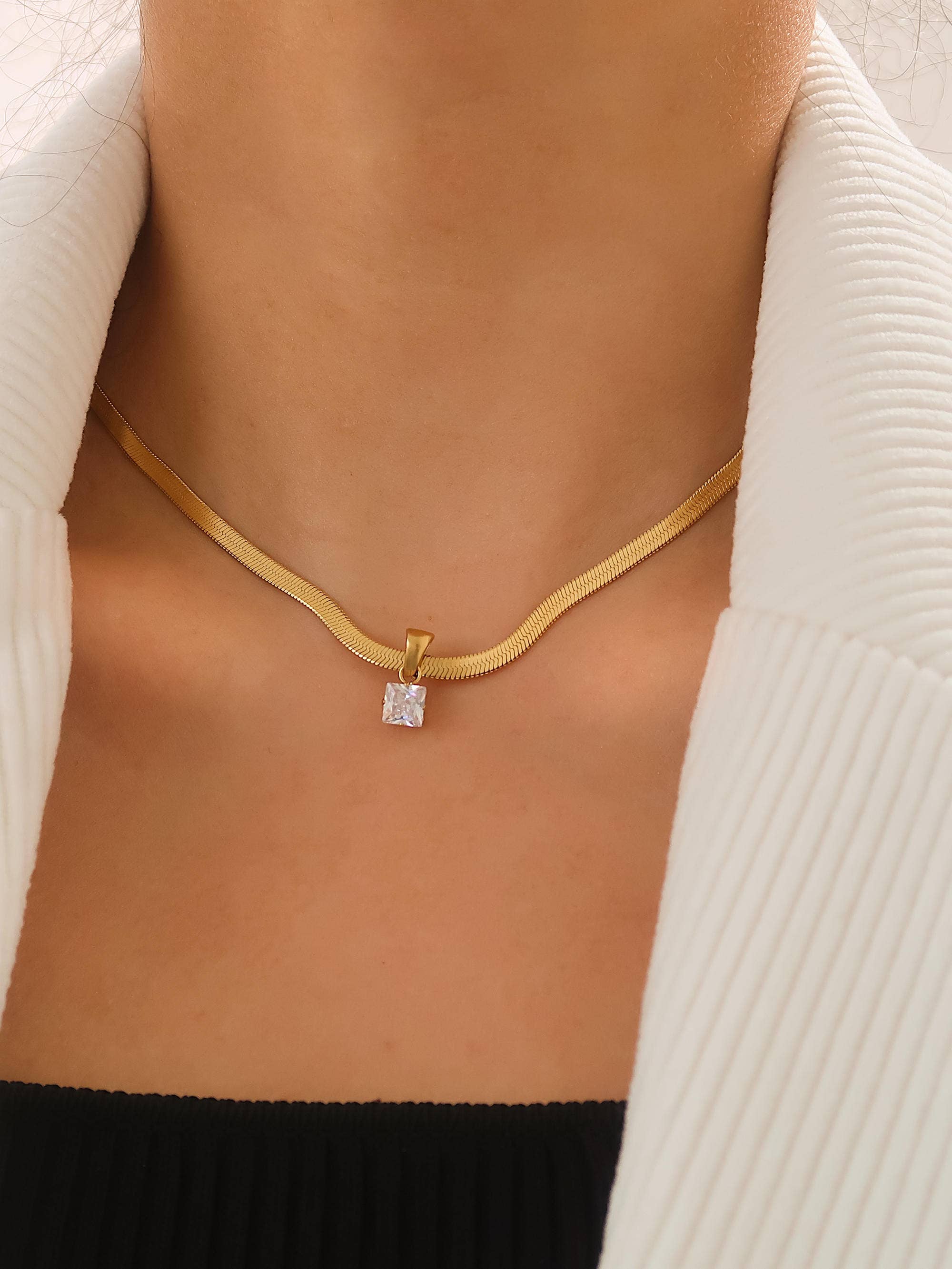 Square Pendant Necklace