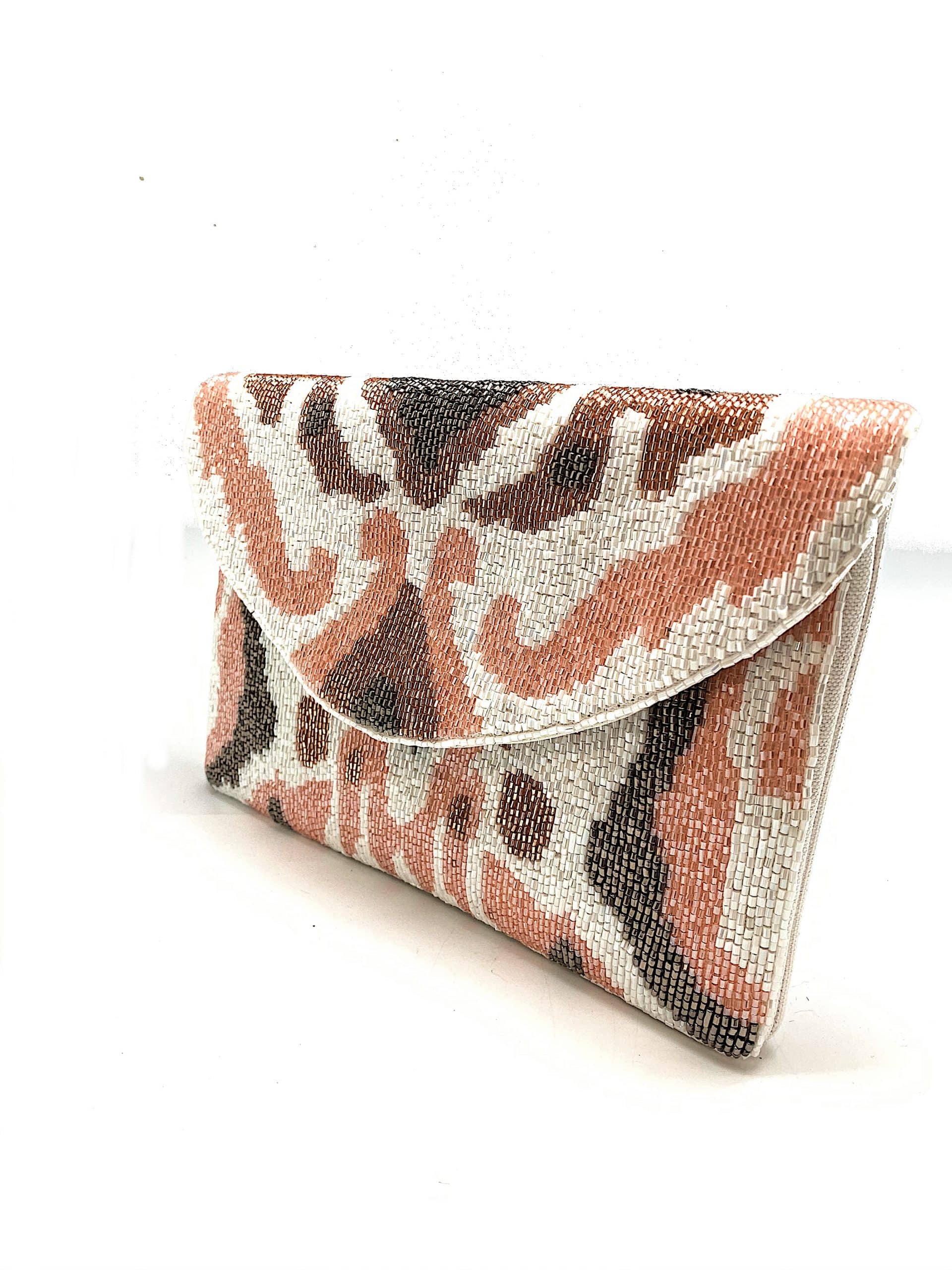 NUDE BEADED CLUTCH