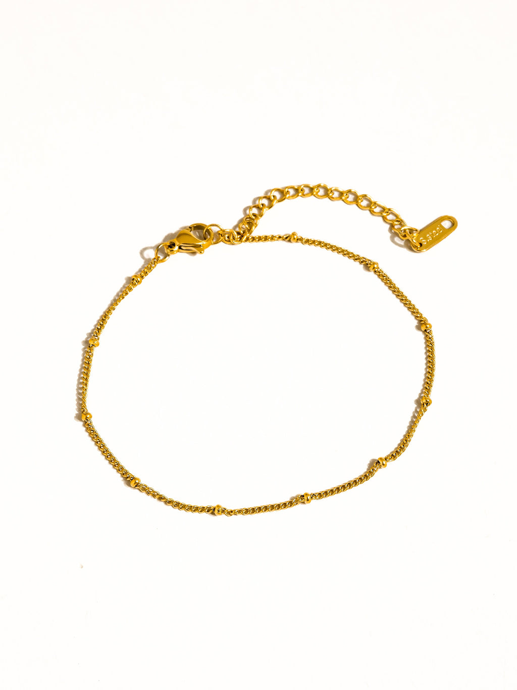 Gold Non-Tarnish Classic Beaded Chain Anklets