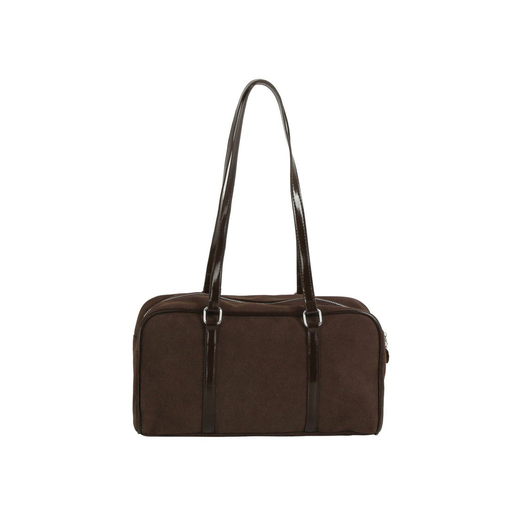 Sleek Suede Shoulder Tote