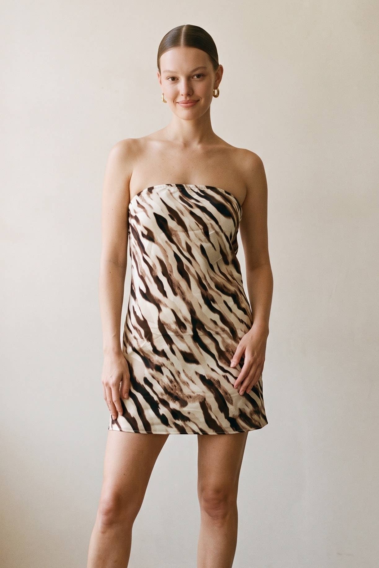 Open Back Strapless Mini Dress