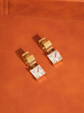 Glissade 18K Gold Non-Tarnish CZ Drop Huggie Earrings