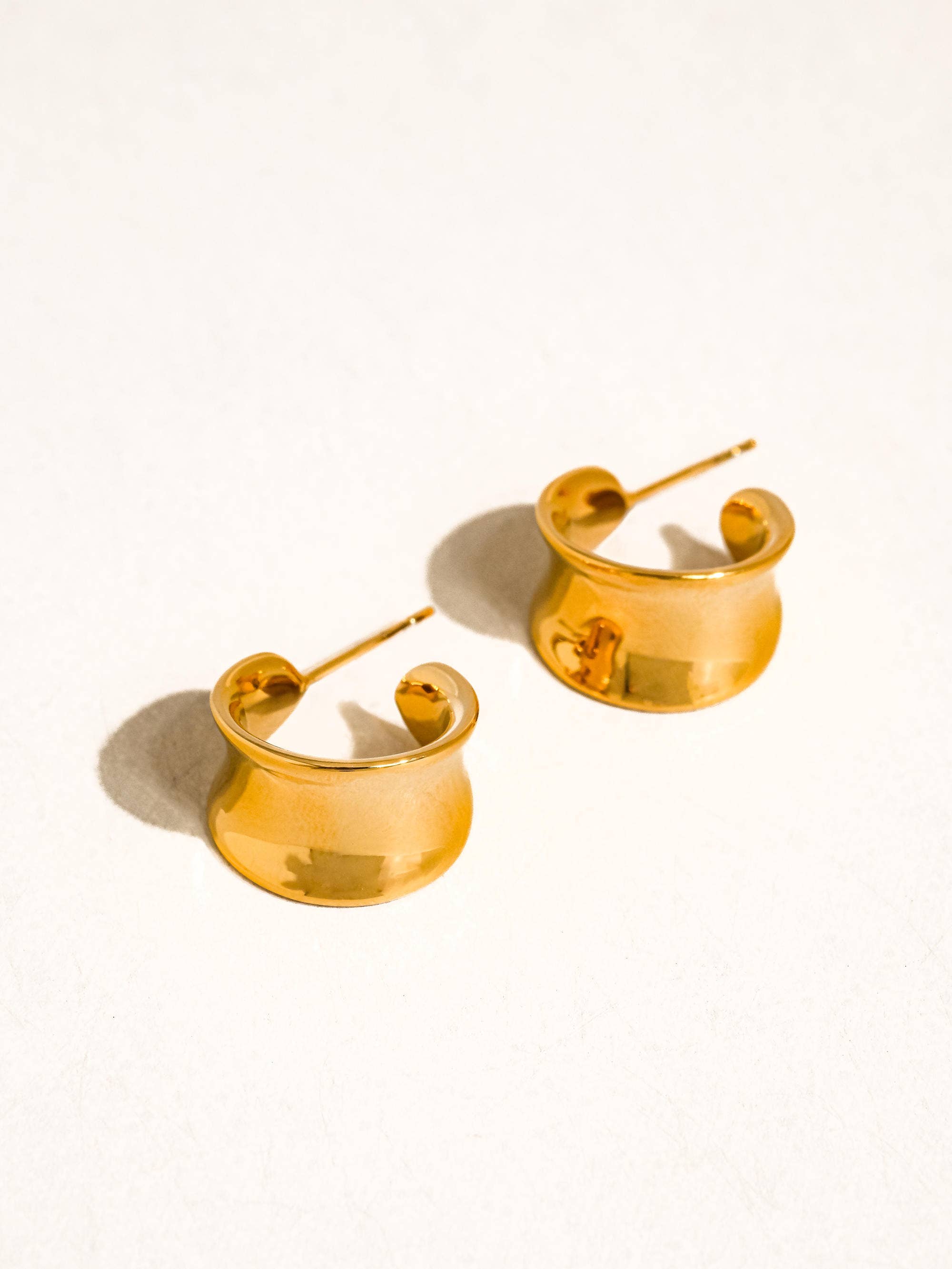Wide Dome Hoop Earrings