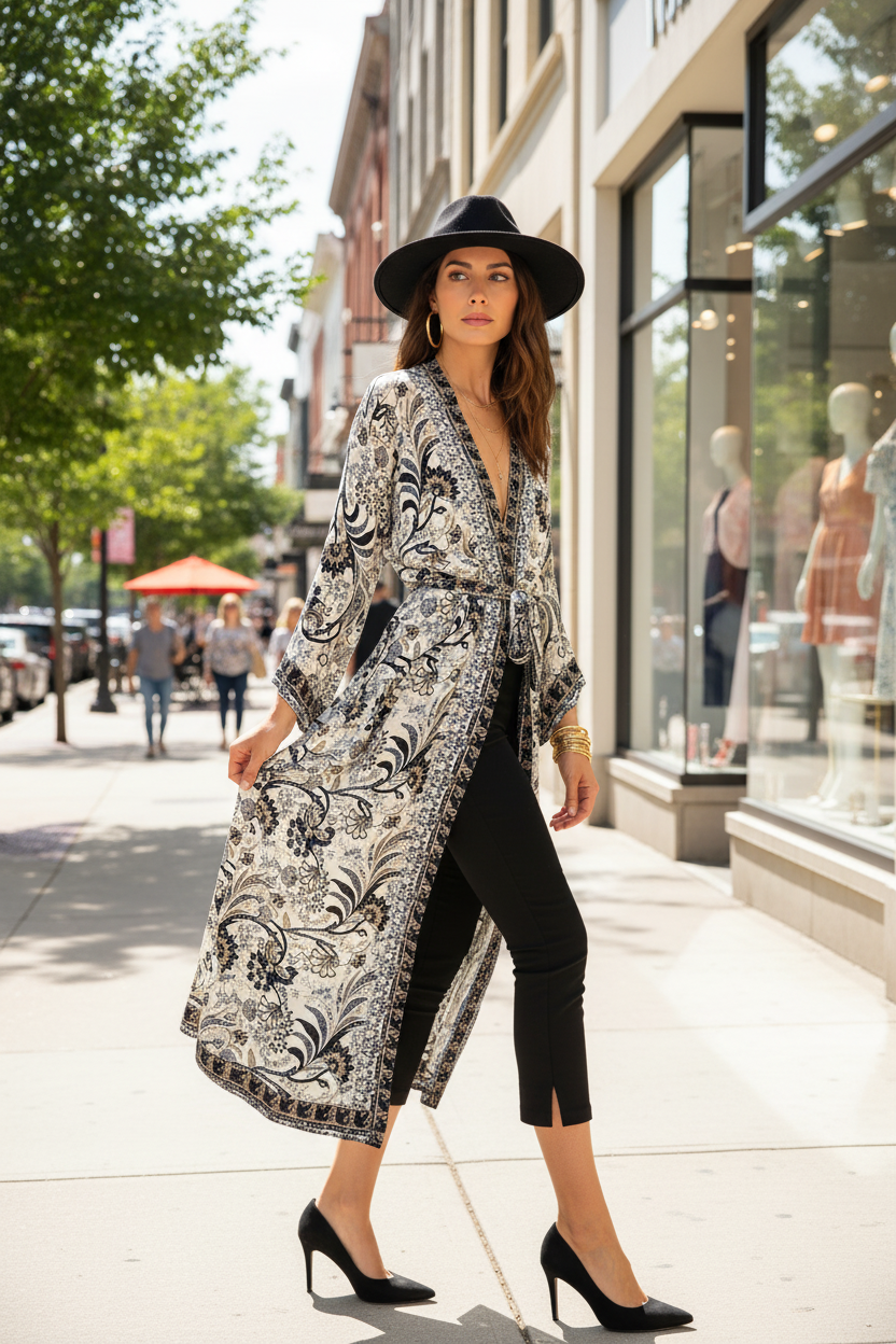 Vintage Bohemian Printed Kimono