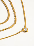 Trilayer CZ Chain Necklace
