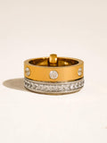 Two-Tone Crystal Band Ring