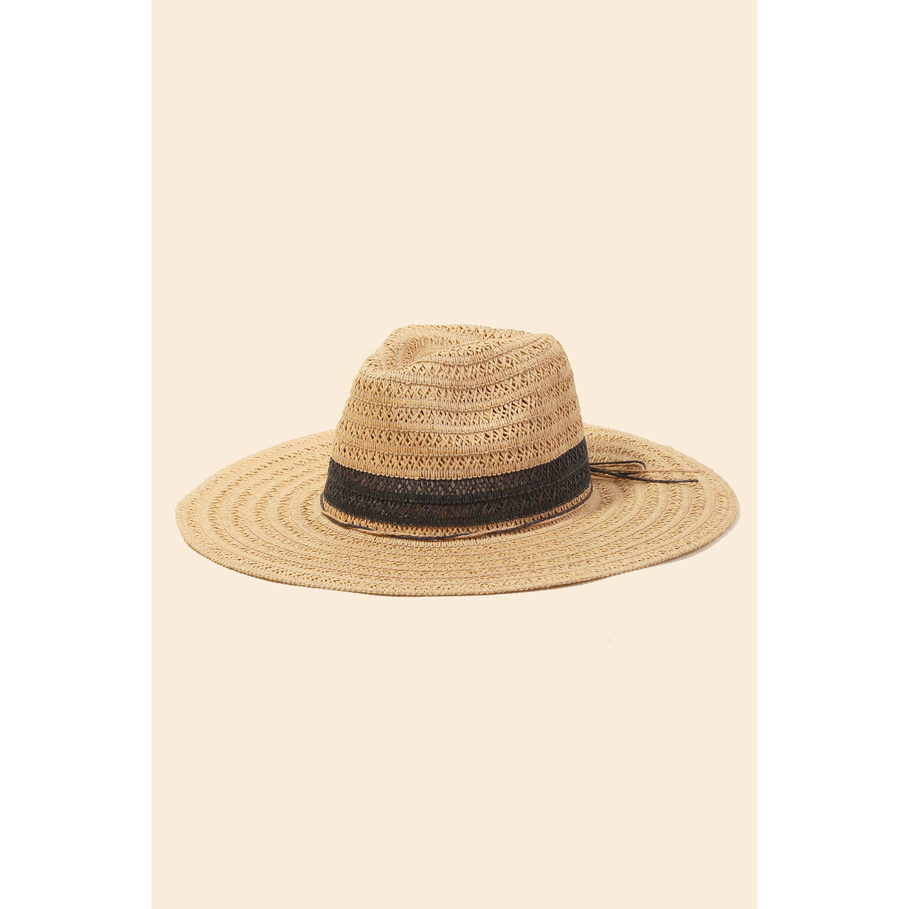 Straw Braided Ribbon Strap Sun Hat