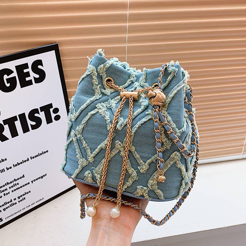 Denim bucket bag