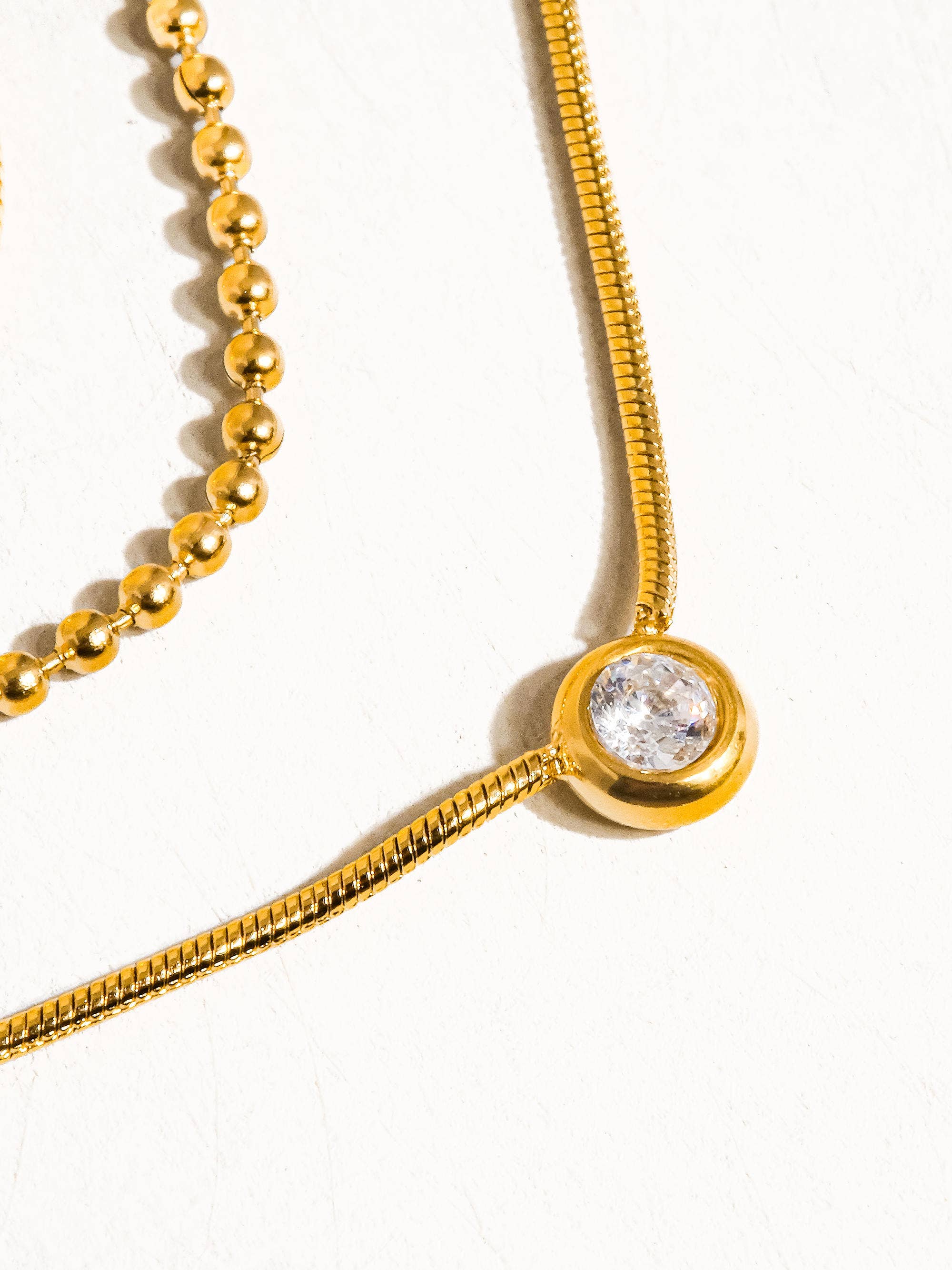 Trilayer CZ Chain Necklace