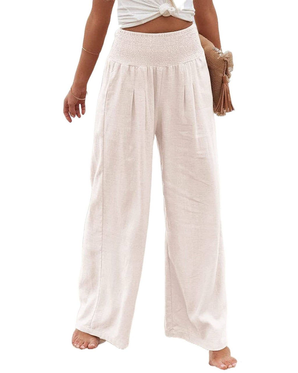 MID-RISE LINEN PANTS
