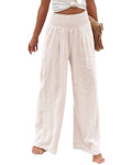 MID-RISE LINEN PANTS