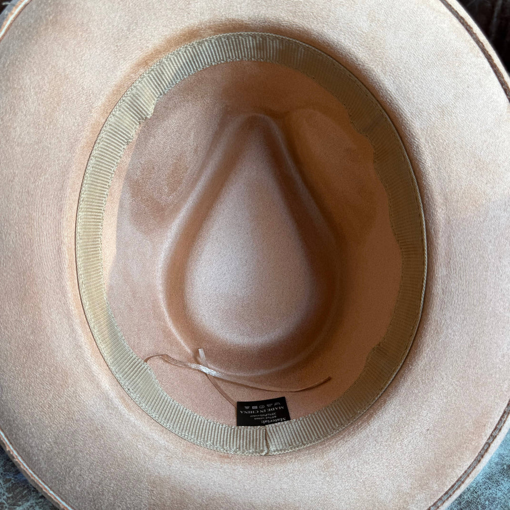 Vegan suede rancher hat with leather Hat band