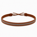 Rhinestone Studded Adjustable Brown Hat Band