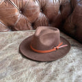 Vegan suede rancher hat with leather Hat band