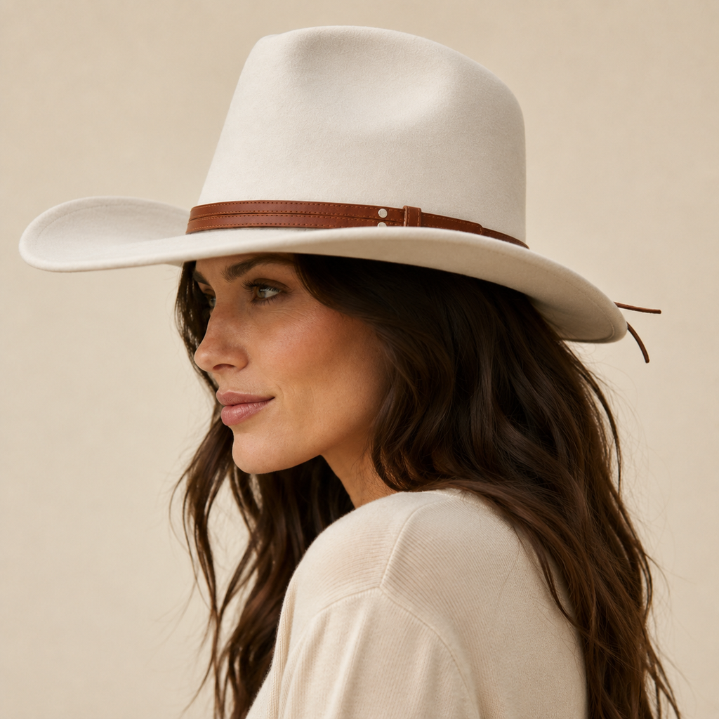 Double-Strand Western Leather Hat Band – Brown