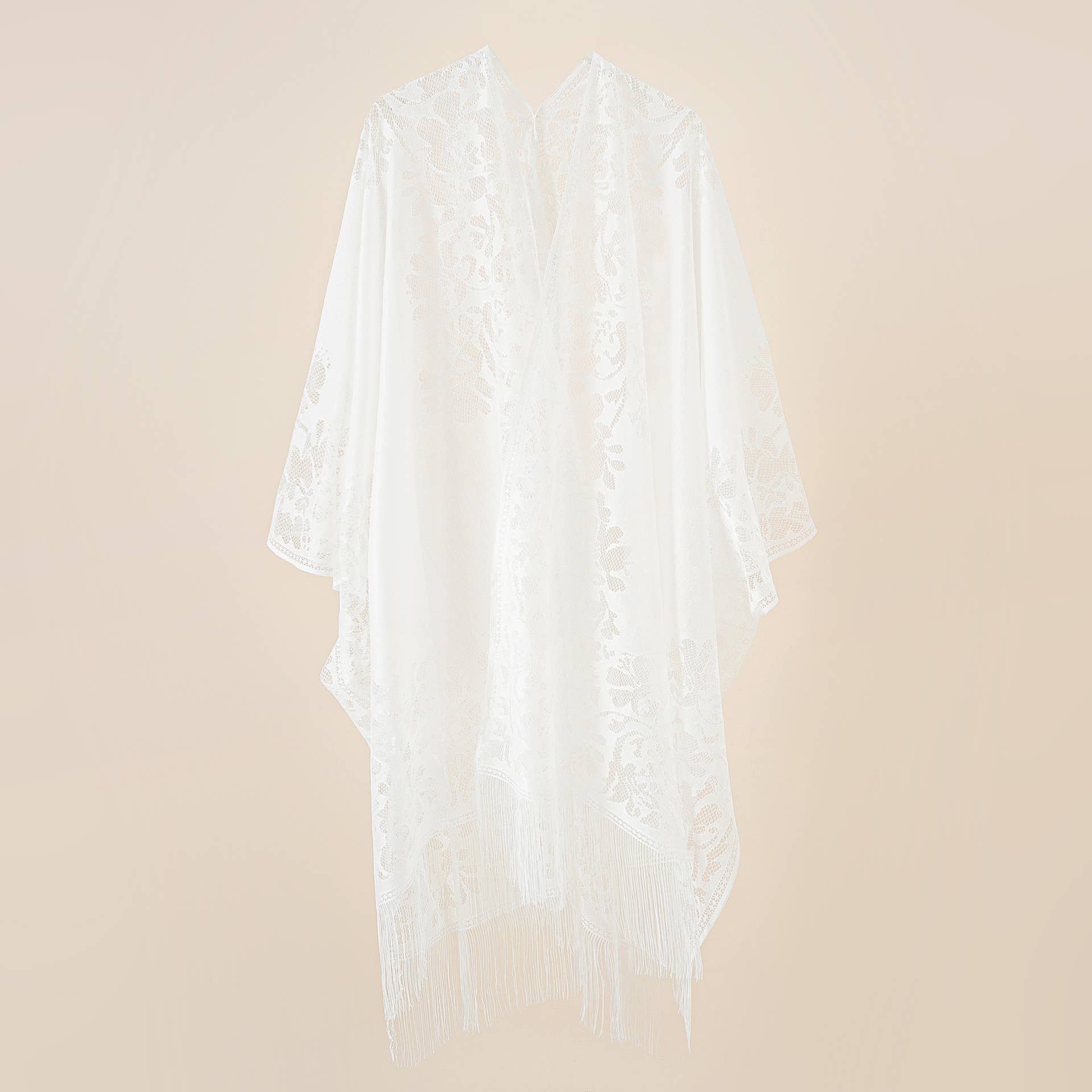 Floral Lace Fringe Kimono