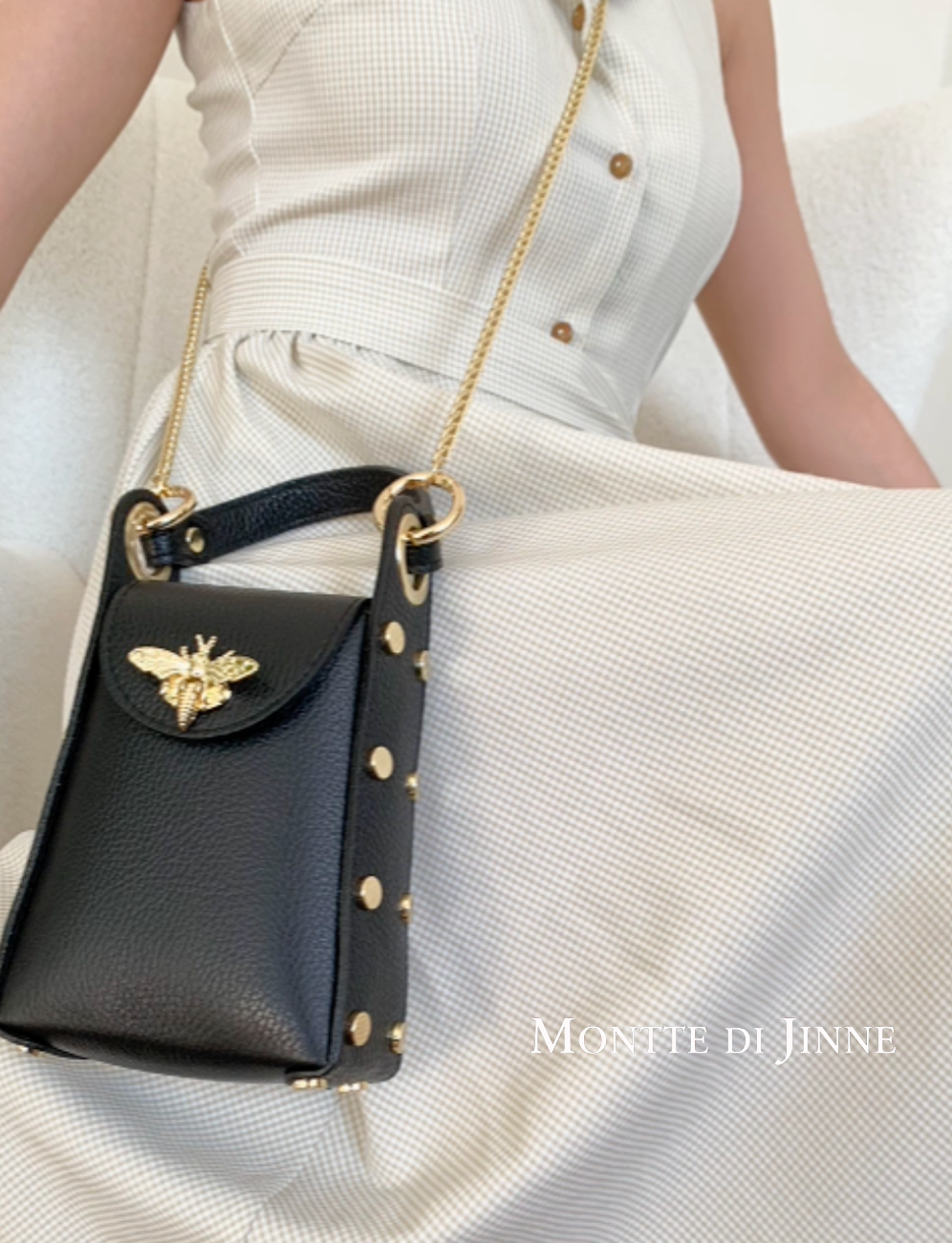 Italian Genuine Leather Mini Bee Bag