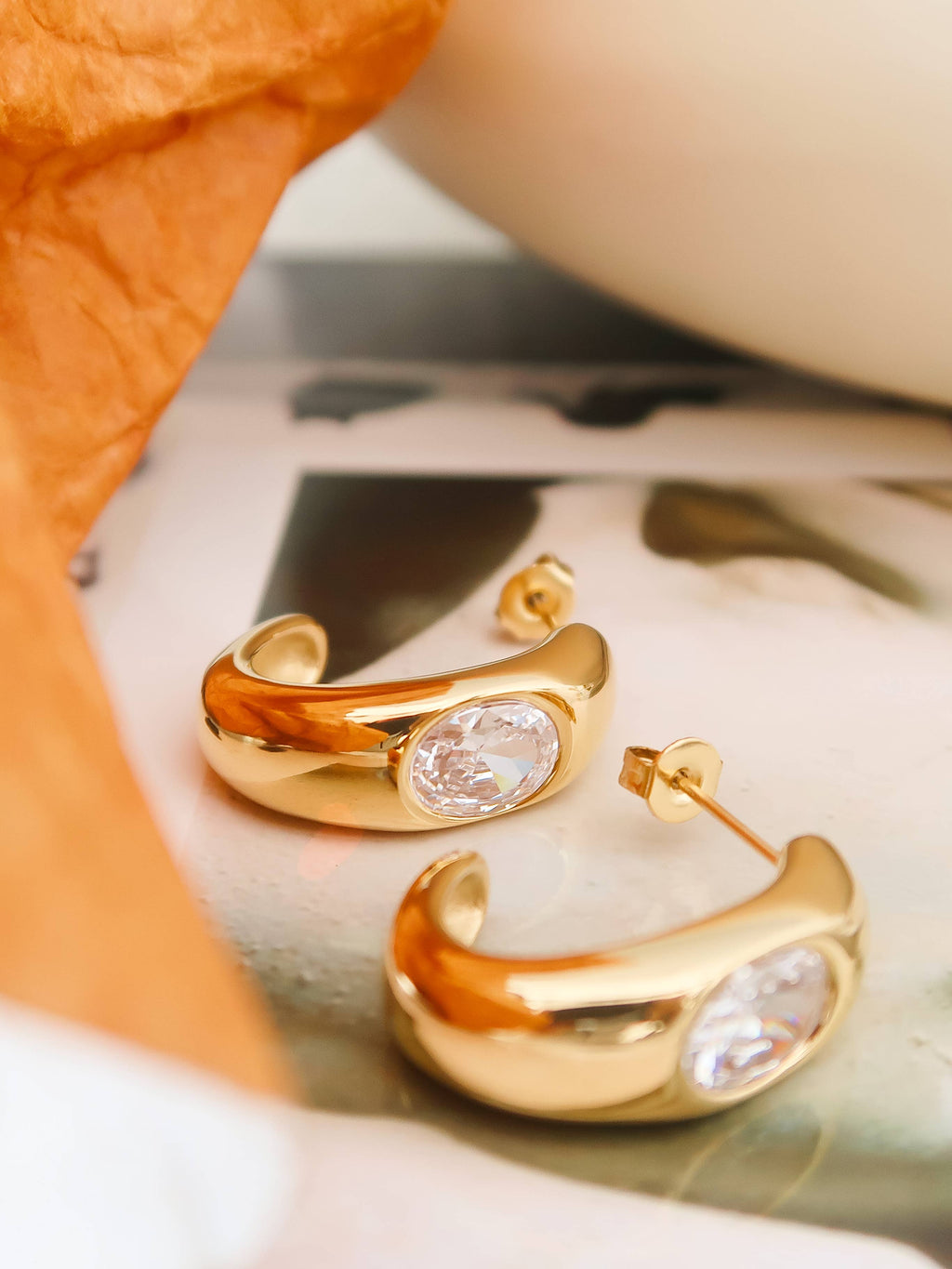 CZ Classic Hoop Earring