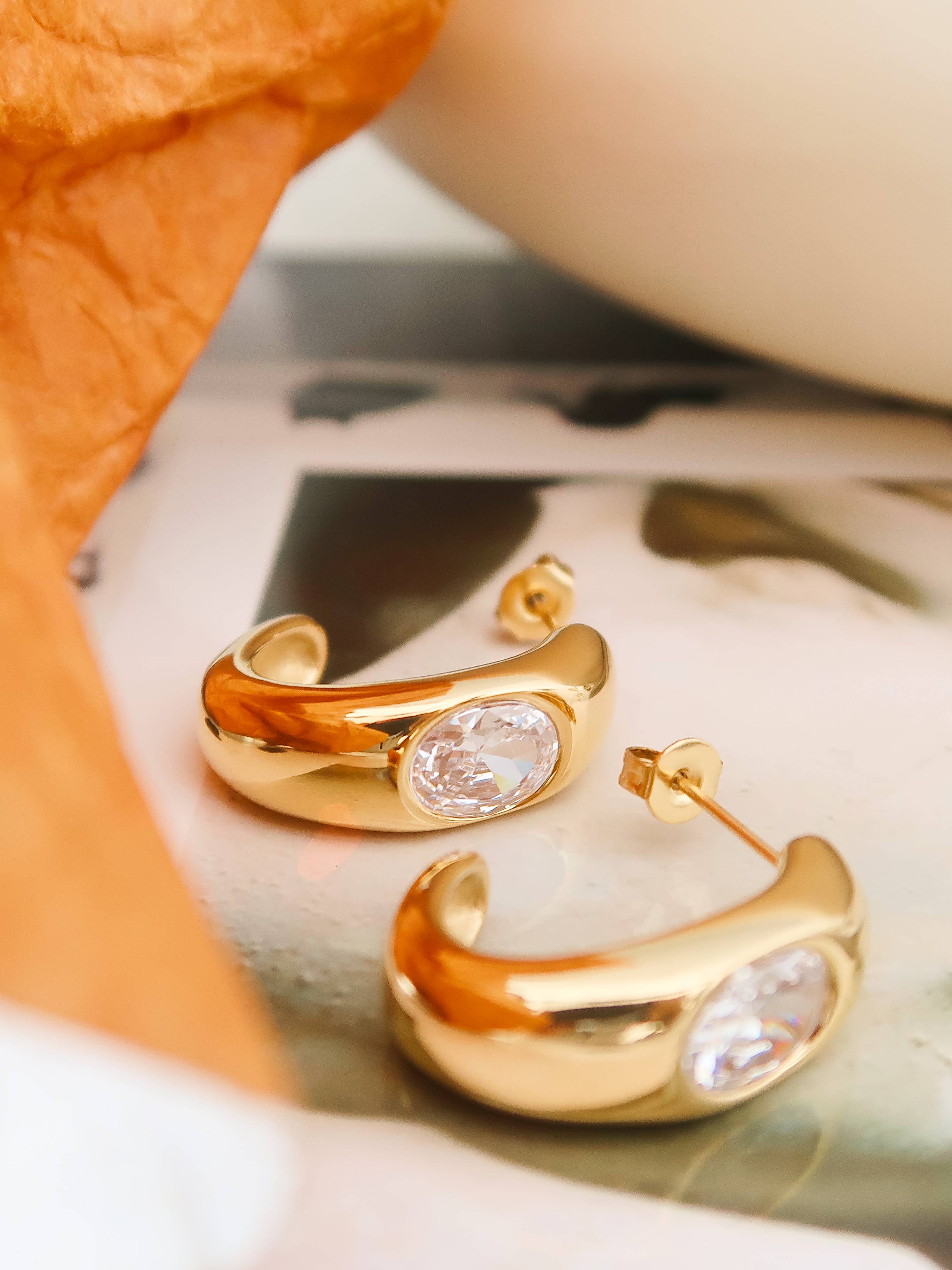 CZ Classic Hoop Earring