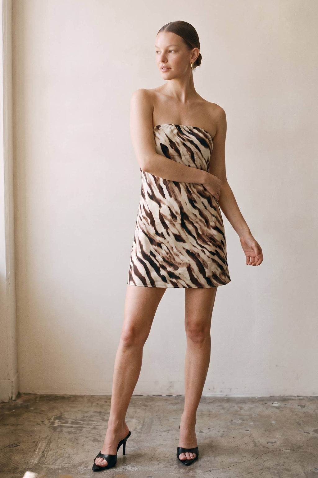 Open Back Strapless Mini Dress