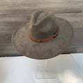Wide Brim Suede Hat W/ Leather Belt