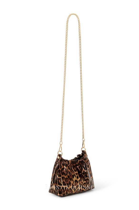 Italian Genuine Leather Leopard Print Crossbody Bag