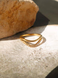 Layered V Rhinestone Ring