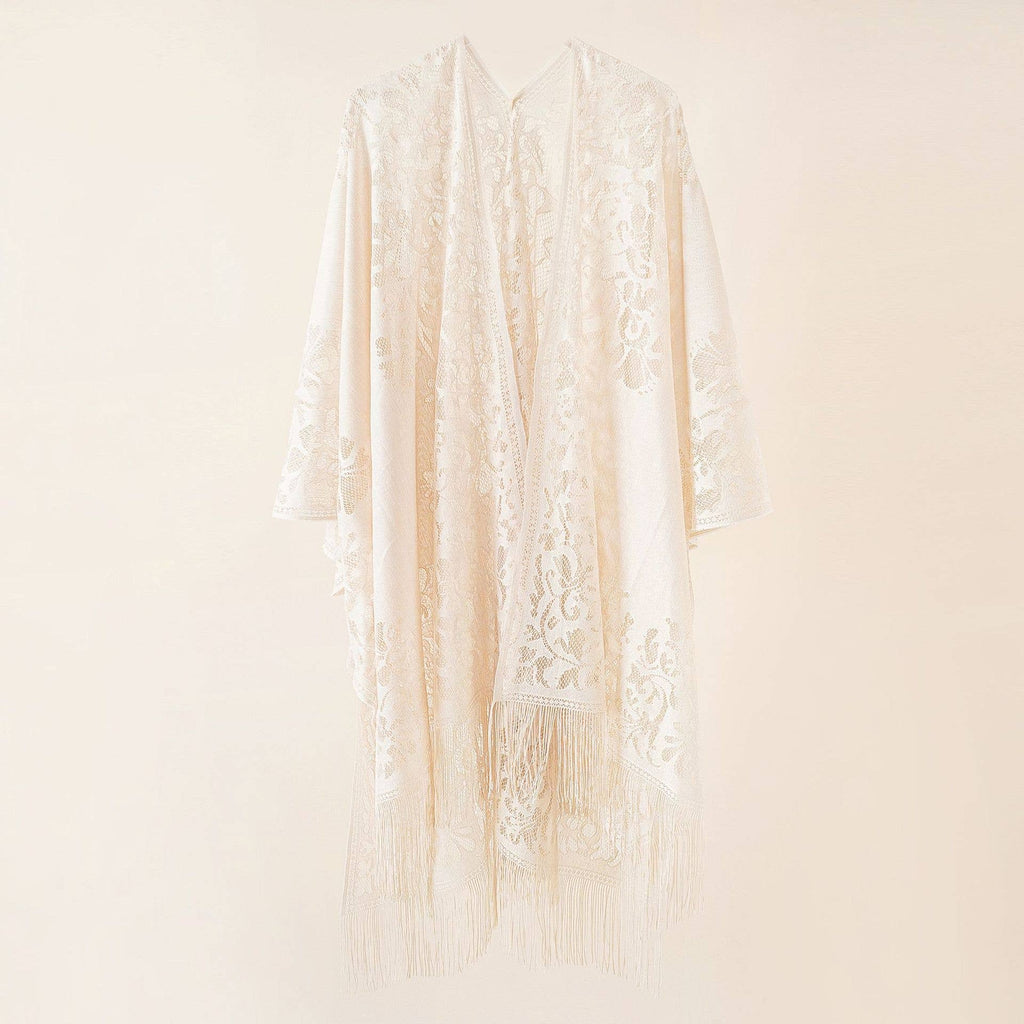 Floral Lace Fringe Kimono