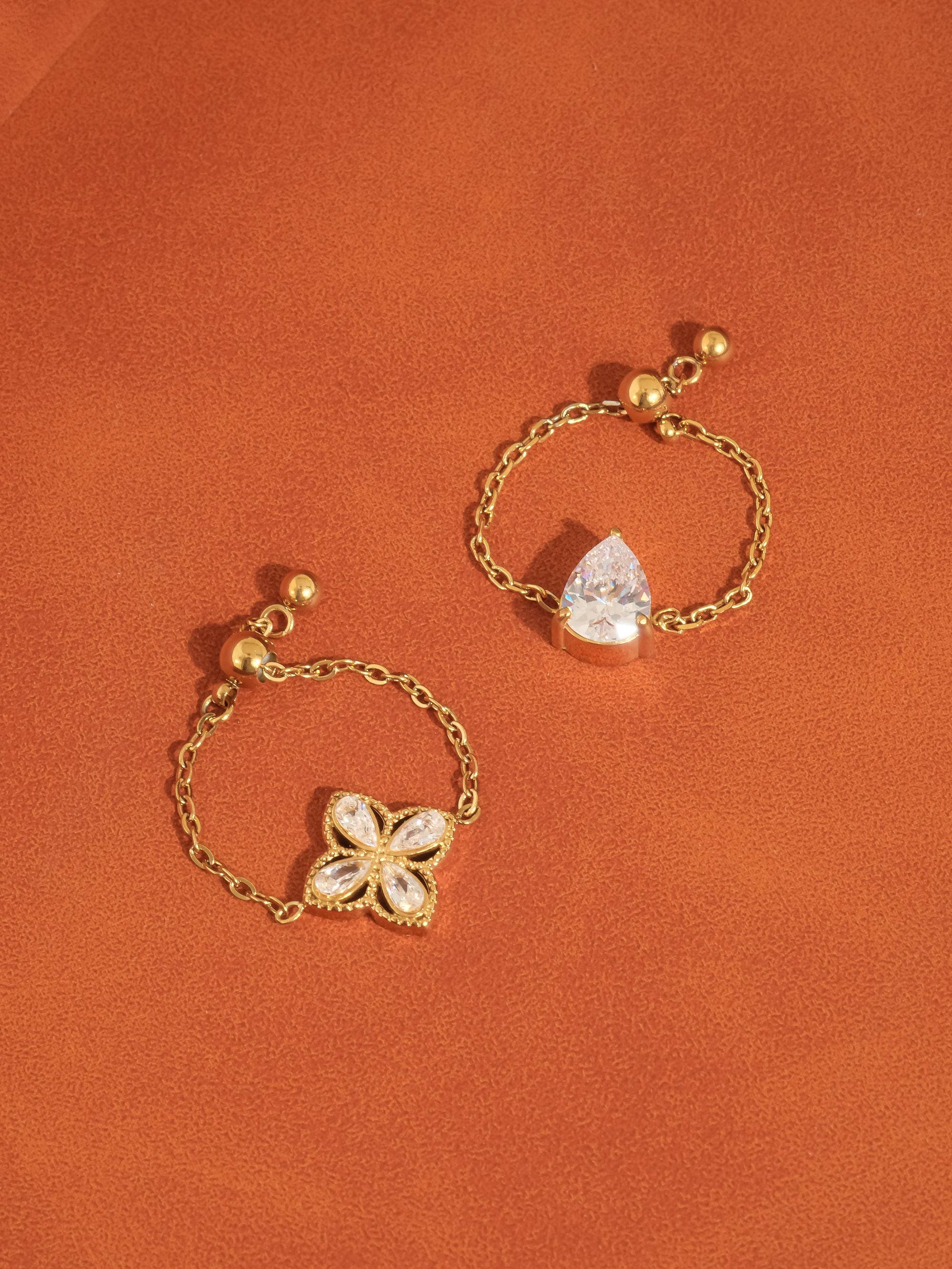 Alora Pear Chain Ring