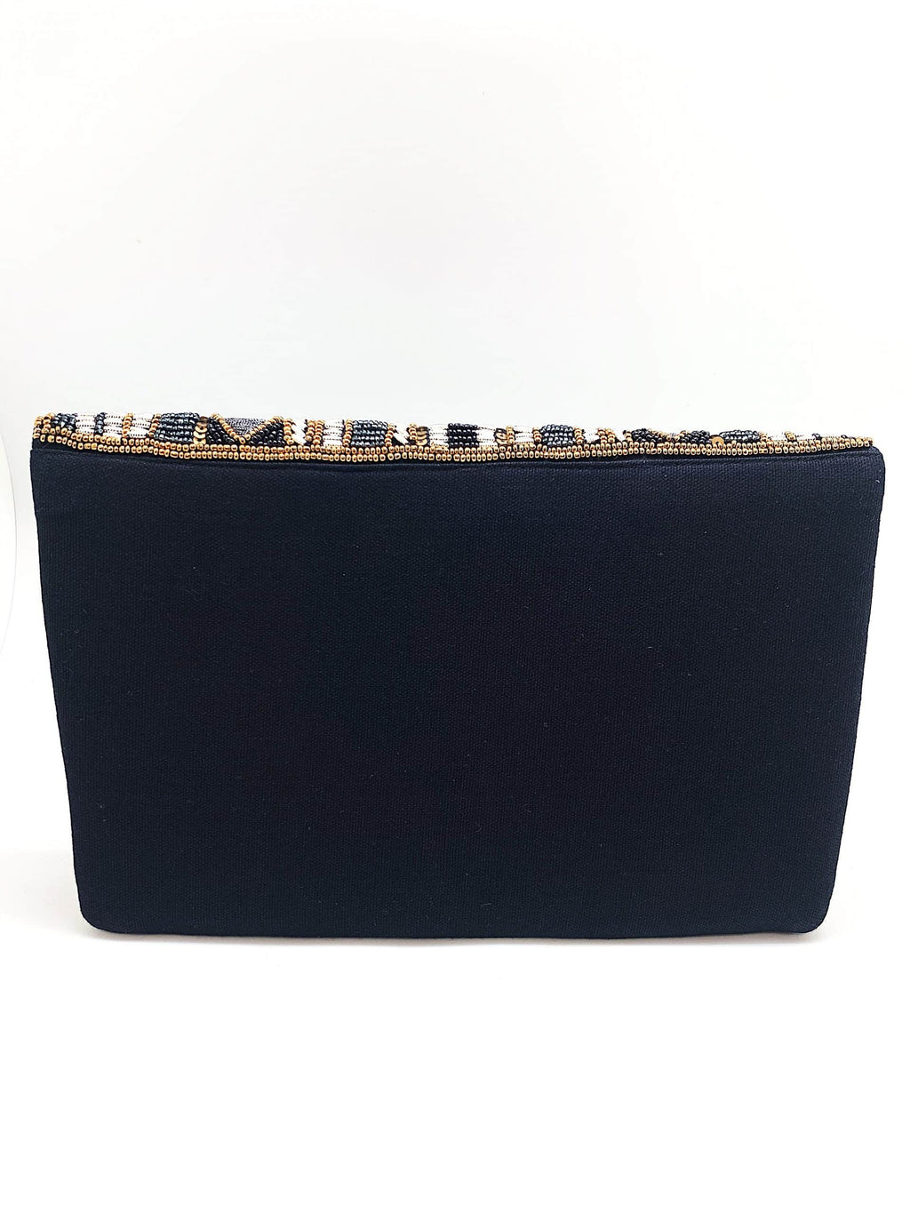 Hematite And Black Gatsby Beaded Clutch