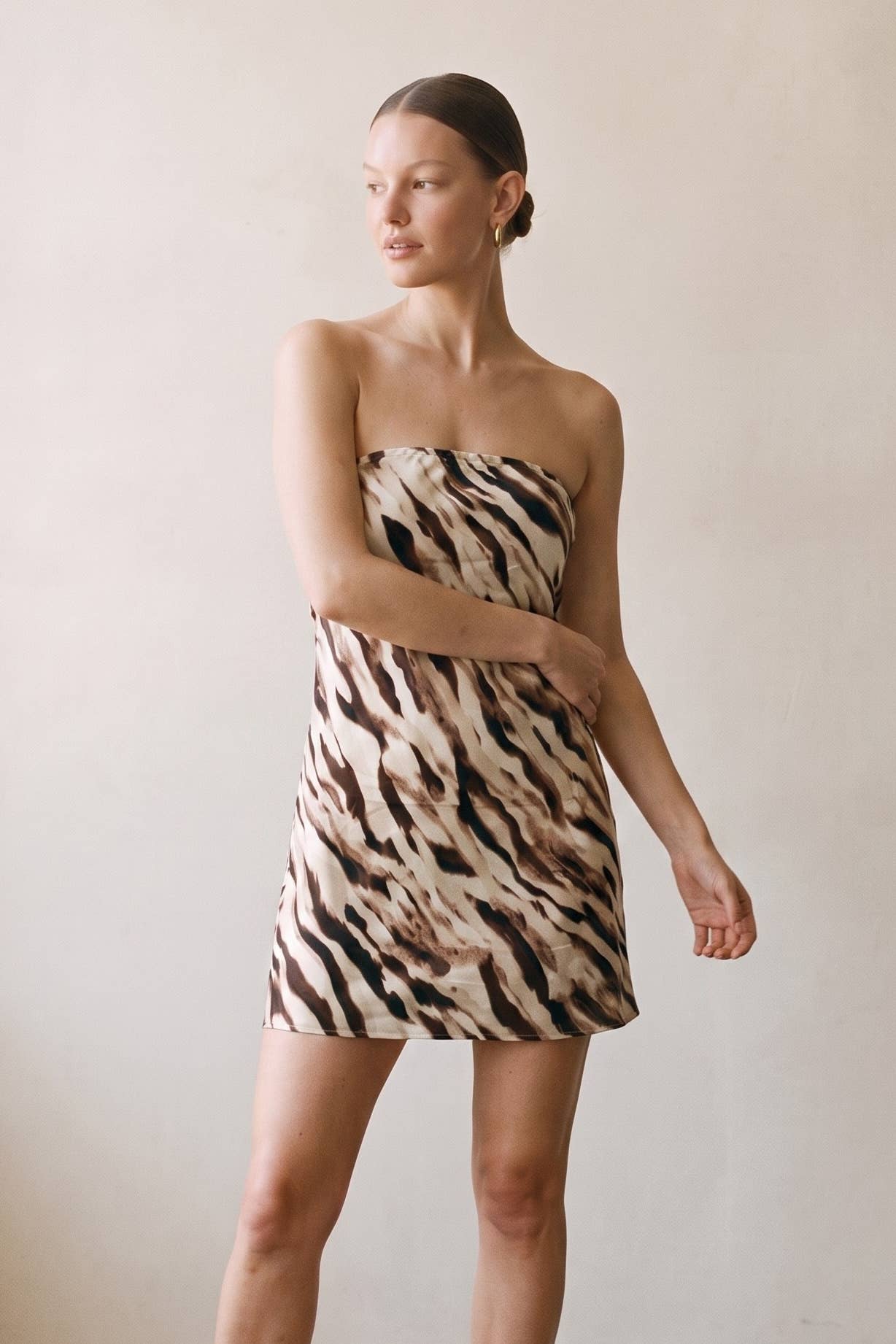 Open Back Strapless Mini Dress
