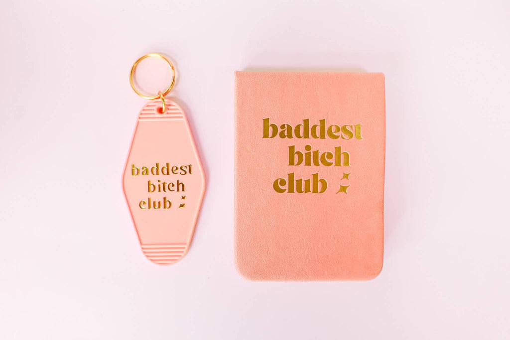 Hot Stamped Motel Keychain Baddest Bitch Club